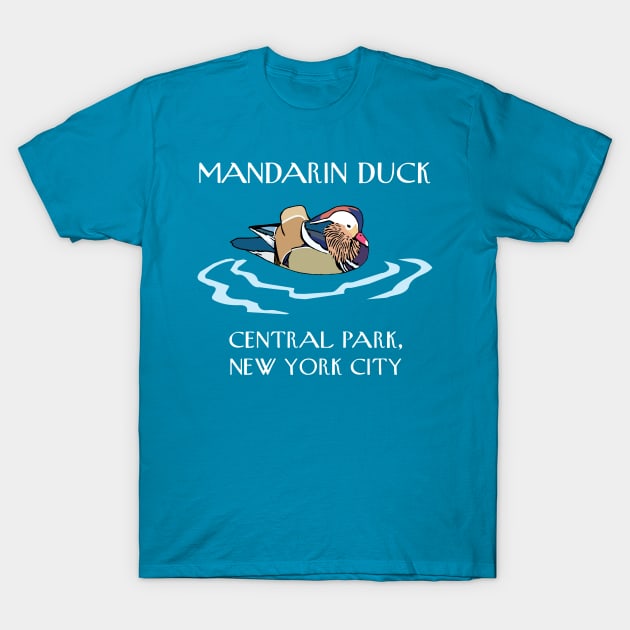 Mandarin Duck Central Park T-Shirt by sketchpets